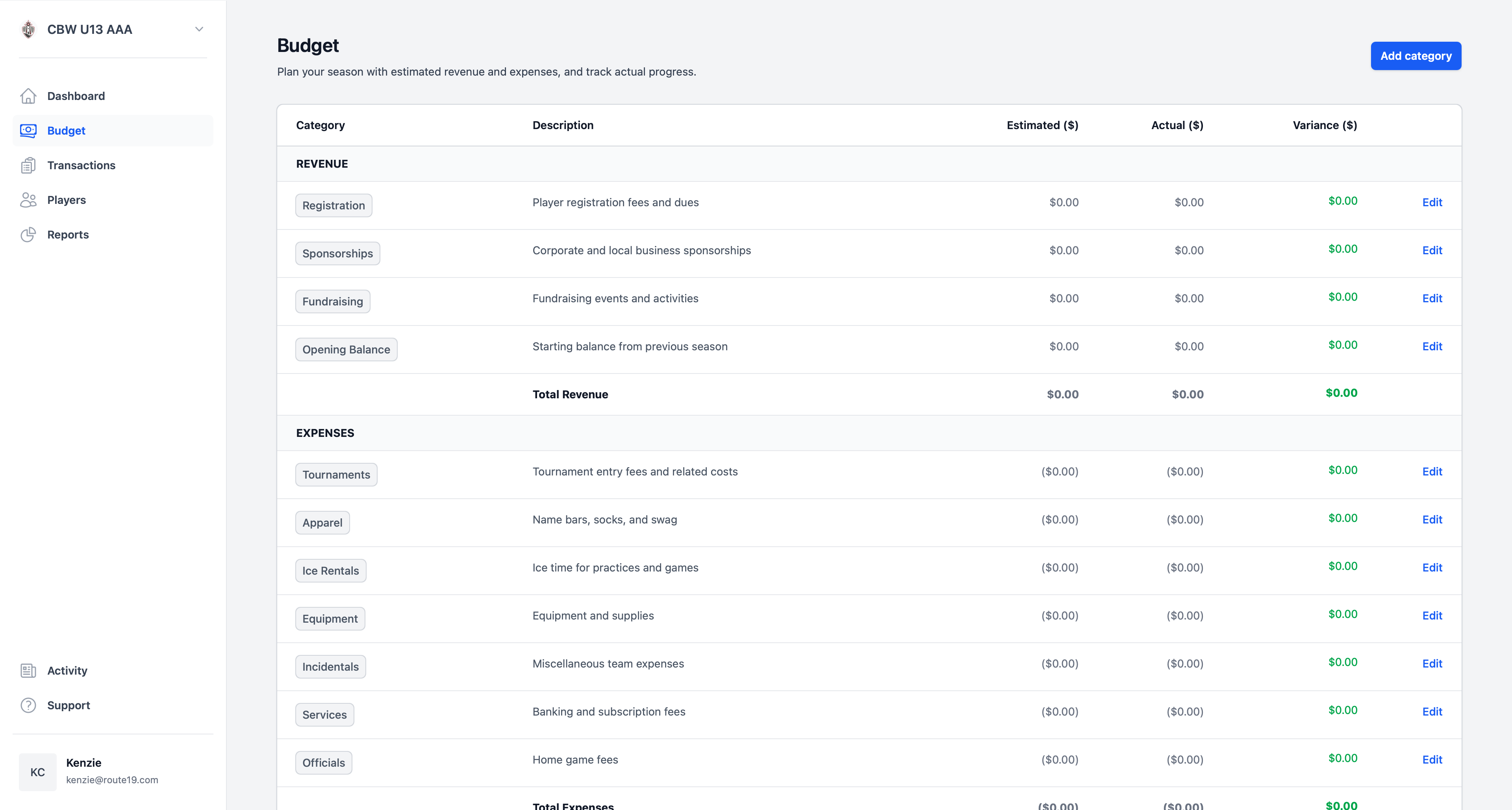 TeamBook dashboard screenshot